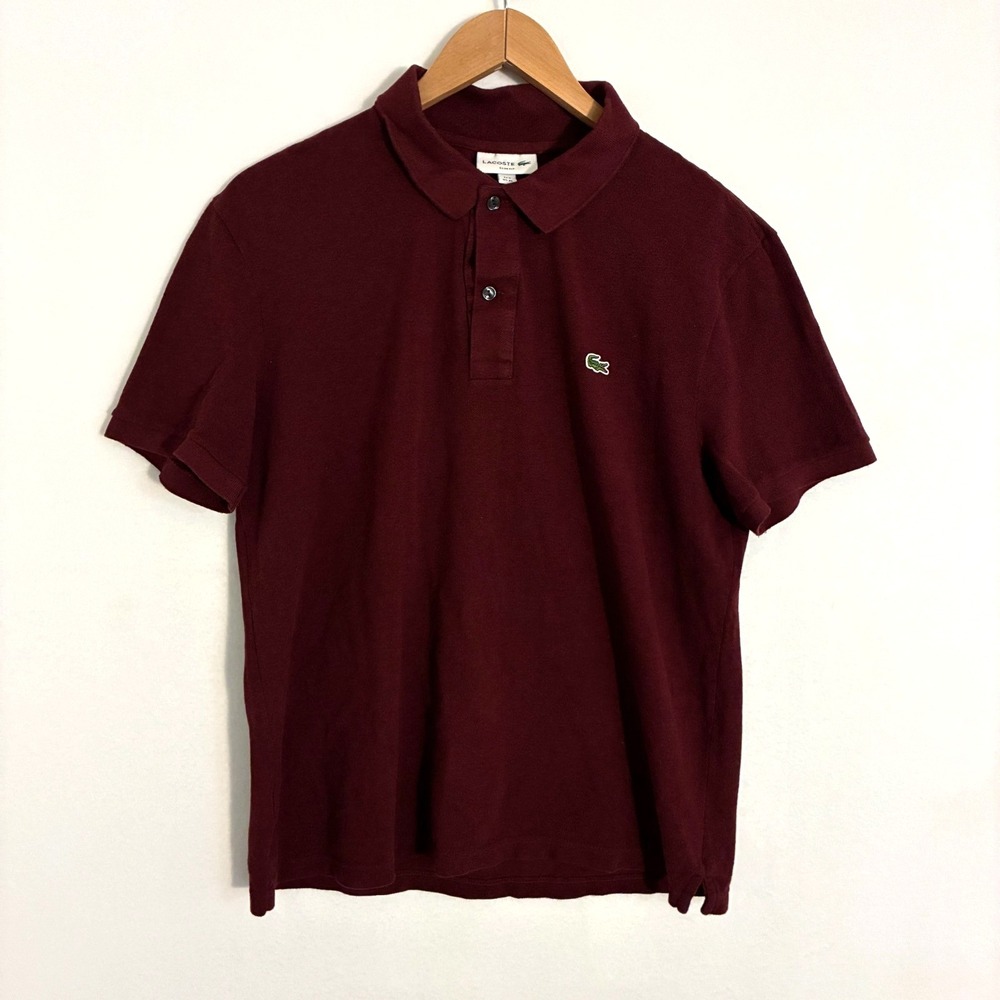 Lacoste Slim Fit Polo Shirt Mens Size XL Embroidered Croc Logo Preppy Tennis